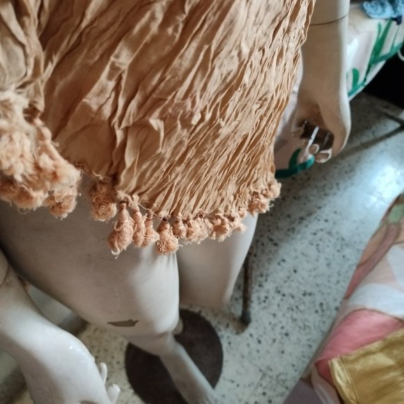 Pair of Crushed Dupattas in Cream and Black - Picture 3 of 7